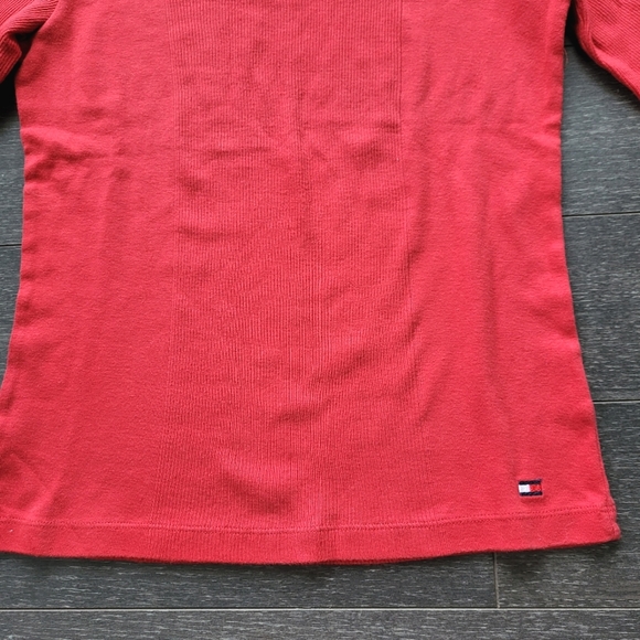 Tommy Hilfiger Red Cotton Knit Pullover Long sleeves Top Size M - Picture 3 of 6